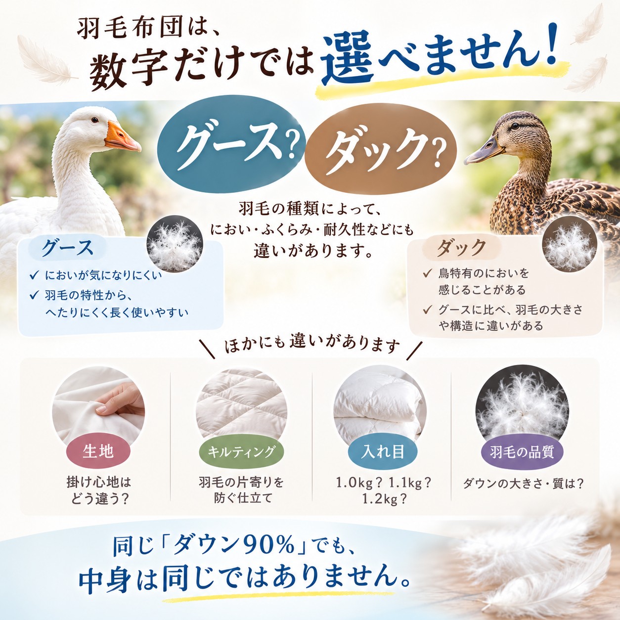 西川の羽毛ふとん